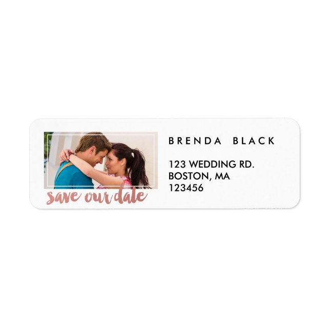 Modern Frame | Photo Save the Date Address Labels (Front)