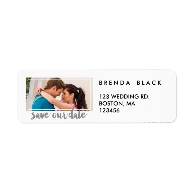 Modern Frame | Photo Save the Date Address Labels (Front)