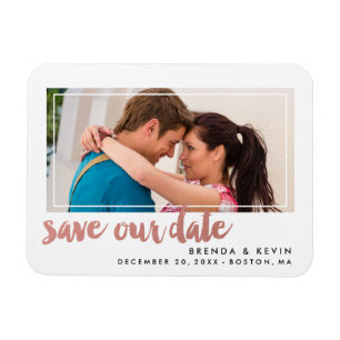 Modern Frame   Photo Save the Date Magnet