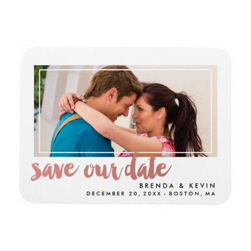 Modern Frame  Photo Save the Date Magnet