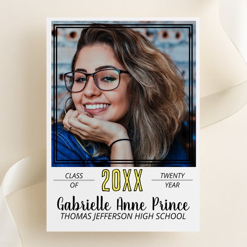 Modern Framed Graduation Photo Announcement