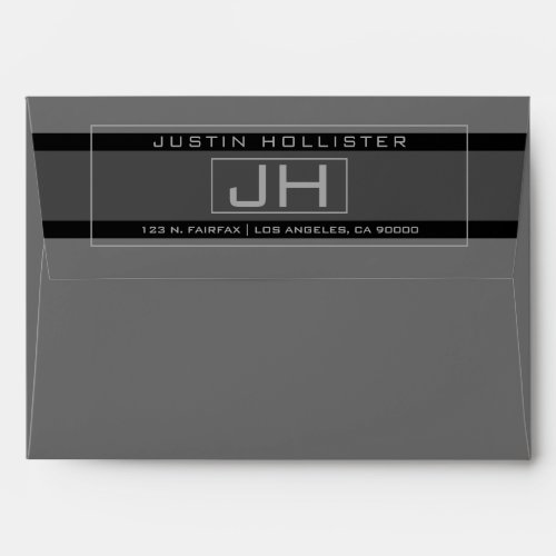 Modern Framed Grey  Dark Grey Professional A7 Envelope
