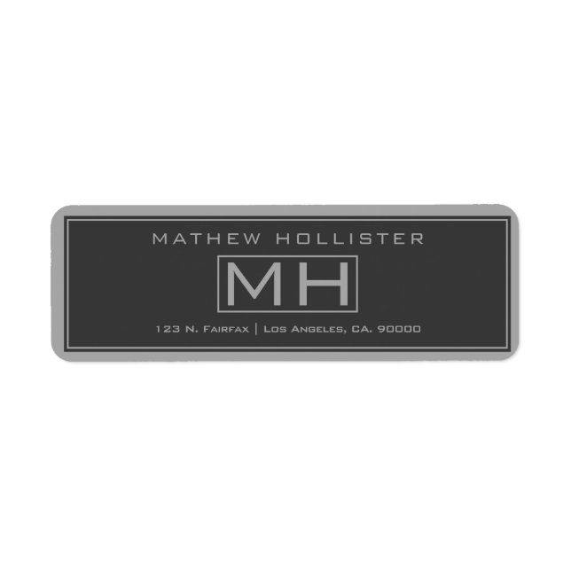 Modern Framed Grey & Dark Grey Professional Label (Front)