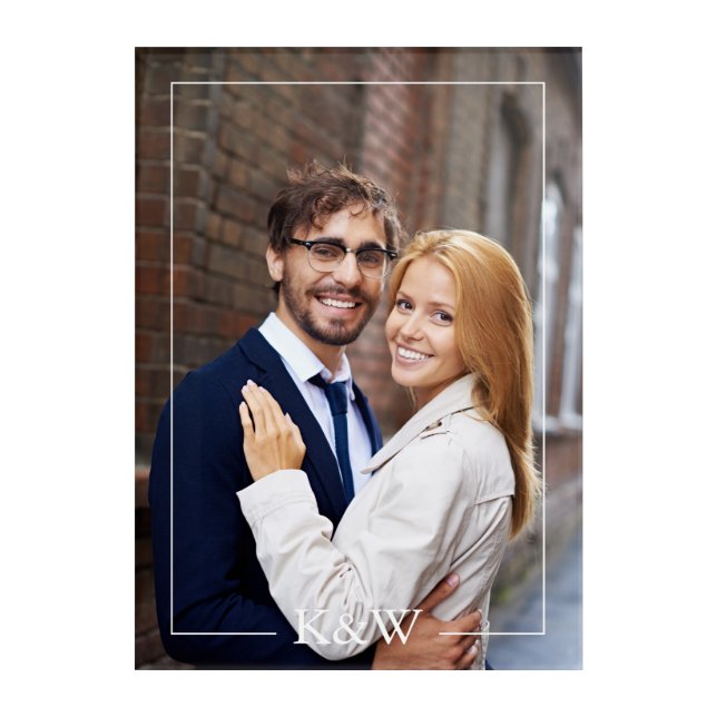 Modern Framed Monogram Acrylic Print (Front)