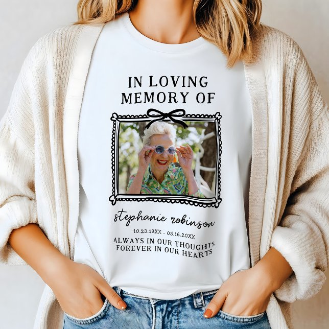 Modern Framed Photo Funeral Memorial T-Shirt (Creator Uploaded)