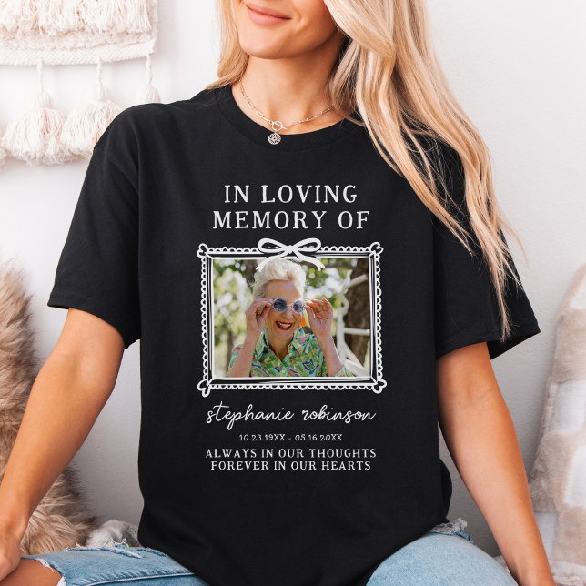 Modern Framed Photo Funeral Memorial T-Shirt (Creator Uploaded)