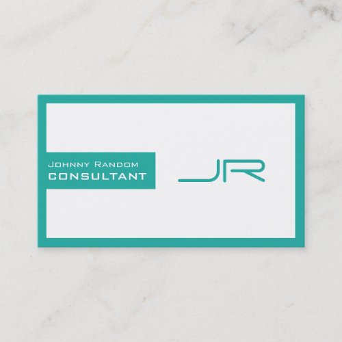 Modern framed space with logo white cyan business card