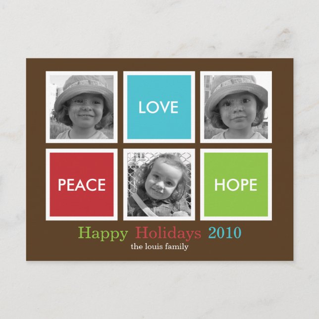 Modern Frames Christmas Card /Holiday Postcard (Front)