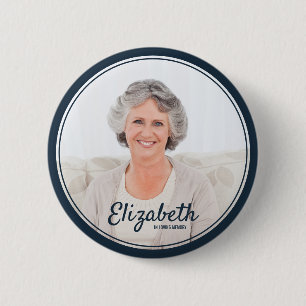Modern Frames Simple Photo Funeral Memorial Button