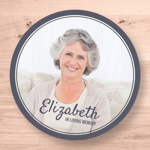 Modern Frames Simple Photo Funeral Memorial Classic Round Sticker