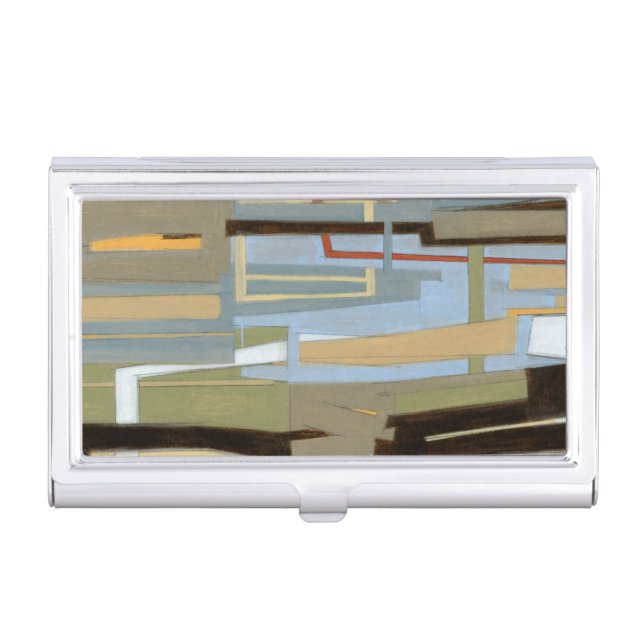 Modern Free Expression Painting by Norman Wyatt Business Card Holder (Front)