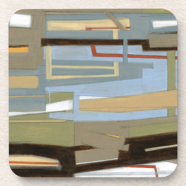 Modern Free Expression Painting by Norman Wyatt Drink Coaster (Front)