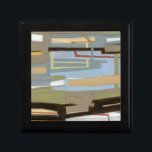 Modern Free Expression Painting by Norman Wyatt Gift Box<br><div class="desc">A modern free expression painting by Norman Wyatt Jr,  it features interlocking lines that form tight links of color. Perfect as a personal purchase or as a gift for someone who enjoys free expression paintings.</div>