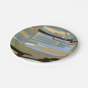 Modern Free Expression Painting by Norman Wyatt Paper Plates