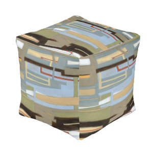 Modern Free Expression Painting by Norman Wyatt Pouf