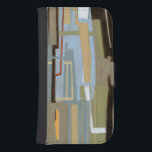 Modern Free Expression Painting by Norman Wyatt Phone Wallet<br><div class="desc">A modern free expression painting by Norman Wyatt Jr,  it features interlocking lines that form tight links of color. Perfect as a personal purchase or as a gift for someone who enjoys free expression paintings.</div>