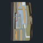 Modern Free Expression Painting by Norman Wyatt Phone Wallet<br><div class="desc">A modern free expression painting by Norman Wyatt Jr,  it features interlocking lines that form tight links of color. Perfect as a personal purchase or as a gift for someone who enjoys free expression paintings.</div>