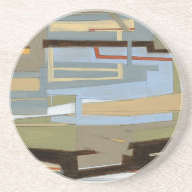 Modern Free Expression Painting by Norman Wyatt Sandstone Coaster (Front)