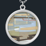Modern Free Expression Painting by Norman Wyatt Silver Plated Necklace<br><div class="desc">A modern free expression painting by Norman Wyatt Jr,  it features interlocking lines that form tight links of color. Perfect as a personal purchase or as a gift for someone who enjoys free expression paintings.</div>