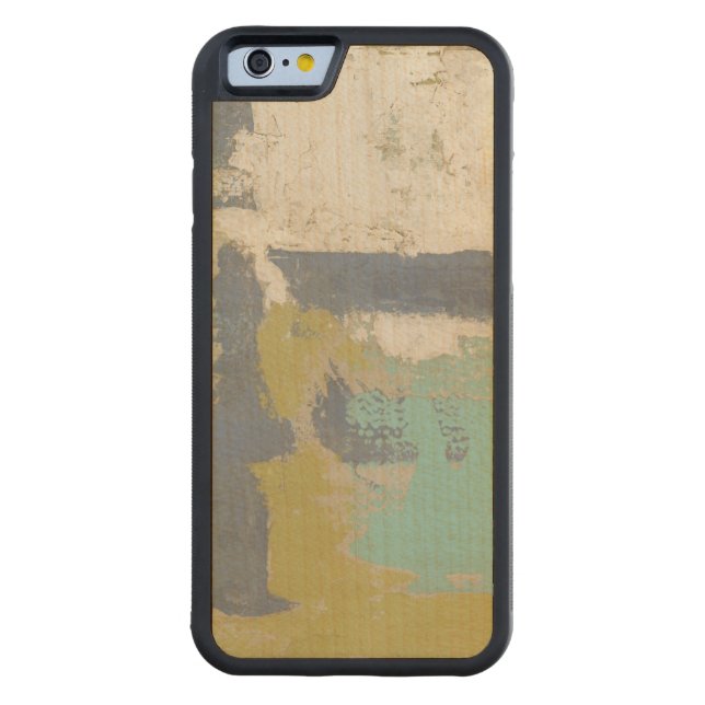Modern Free Expression Painting Carved Wood iPhone Case (Back)