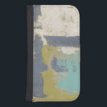 Modern Free Expression Painting Samsung S4 Wallet Case<br><div class="desc">This modern free expression painting was created by Megan Meagher. Purple,  light blue and white brush strokes lay over a background of light green. Get a copy of this print today!</div>