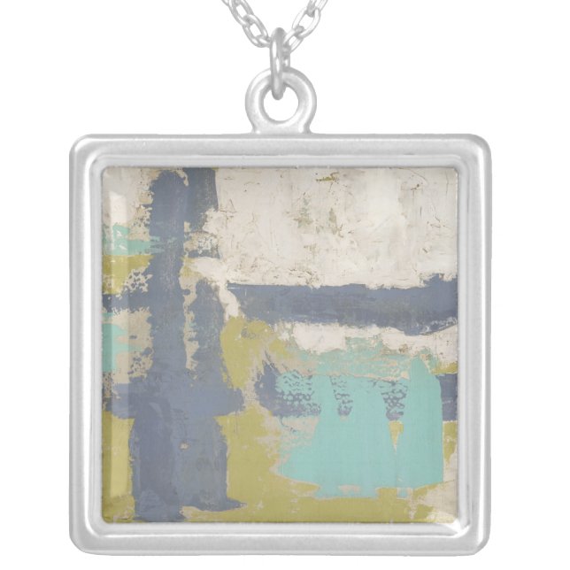 Modern Free Expression Painting Silver Plated Necklace (Front)