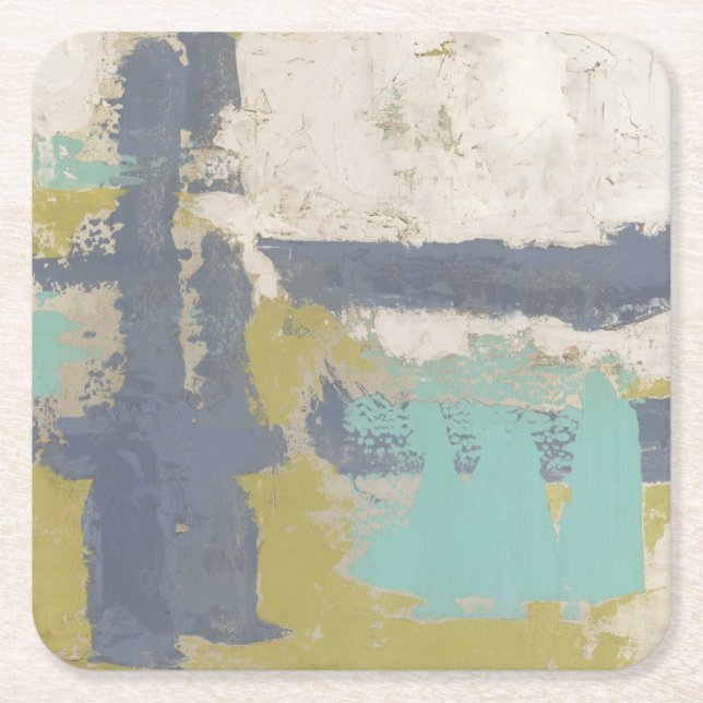 Modern Free Expression Painting Square Paper Coaster (Front)