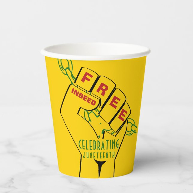 Modern Free Indeed Juneteenth Paper Cups (Front)