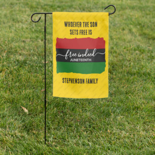 Modern FREE INDEED Pan African JUNETEENTH Garden Flag
