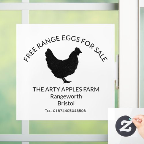 Modern FREE RANGE EGGS FOR SALE FARMERS Window Cling