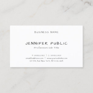 Modern Freehand Script Elegant Simple Plain Top Business Card