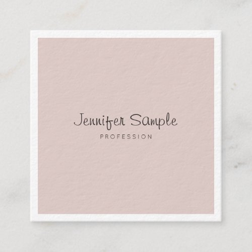 Modern Freehand Script Fashionable Luxury Plain Square Business Card