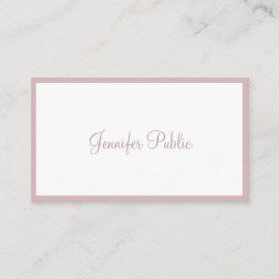 Modern Freehand Script Minimalist Elegant Sleek Business Card