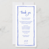 Modern French Blue Wedding Thank You Place Cards | Zazzle