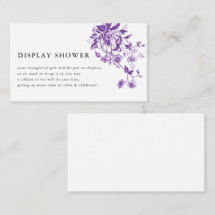 Modern French Toile Purple Floral Display Shower Enclosure Card