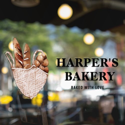 Modern Fresh Bakery Professional Logo Business Window Cling