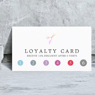 Modern Fresh Colorful Scissors HairStylist Loyalty Card
