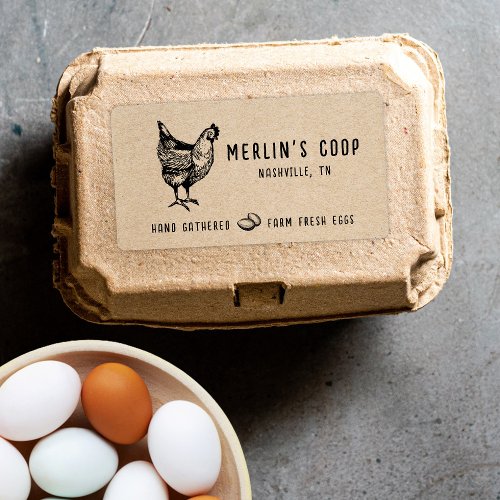 Modern Fresh Eggs Vintage _ Egg Carton Label