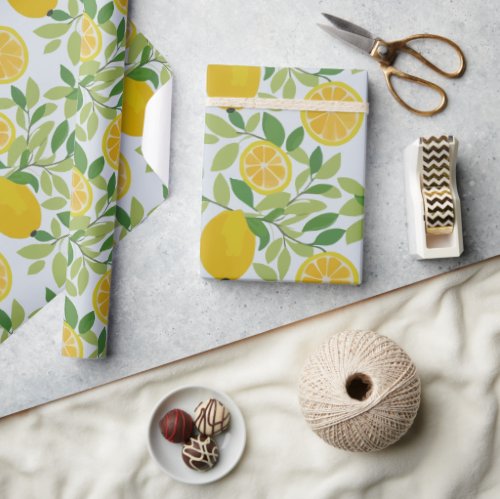 Modern Fresh Lemon Squeeze Wrapping Paper