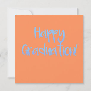 Modern Fresh Orange and Blue “Happy Graduation” Card