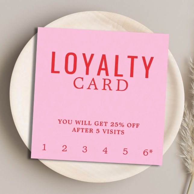 Modern Fresh Pink Red Beauty Salon Loyalty Card (Creator Uploaded)