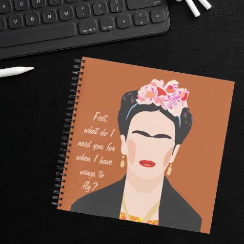 Modern Frida Kahlo Quote Portrait Stylish Artwork  Notebook