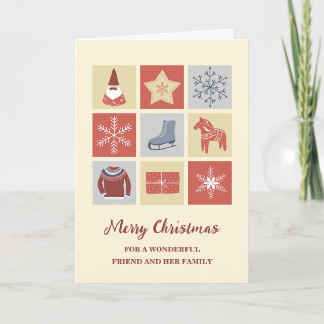 Modern Friend & Family Merry Christmas Card (Front)