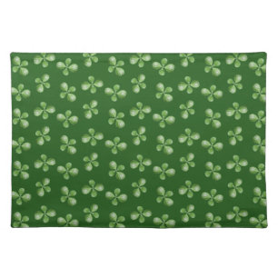 Modern Friendly Green Succulent Leaves on Green Cloth Placemat