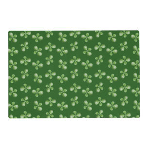Modern Friendly Green Succulent Leaves on Green Placemat