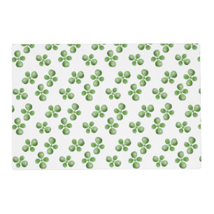 Modern Friendly Green Succulent Leaves on White Placemat
