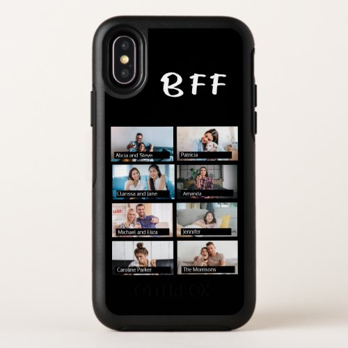Modern friends collages 8 pictures bff script OtterBox symmetry iPhone XS case