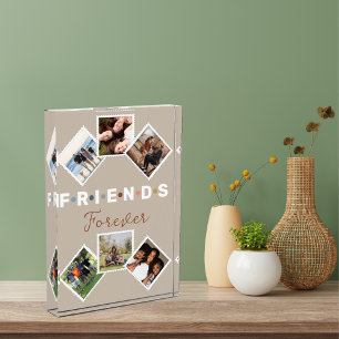 Modern Friends Forever Photo Collage Keepsake Block