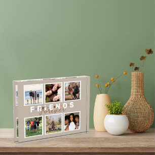 Modern Friends Forever Photo Collage Keepsake Block