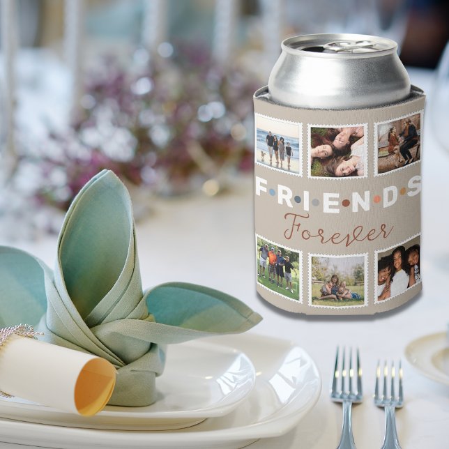 Modern Friends Forever Photo Collage Keepsake Can Cooler (Creator Uploaded)